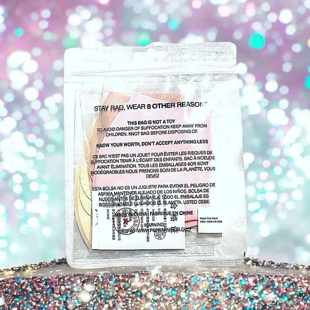 8 OTHER REASONS Face Mask Trio in Cream, Pink, Tan MSRP $21.95 New In Package